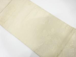 アンティーク　巻物に菊・古典柄織り出し　花嫁衣裳丸帯（材料）